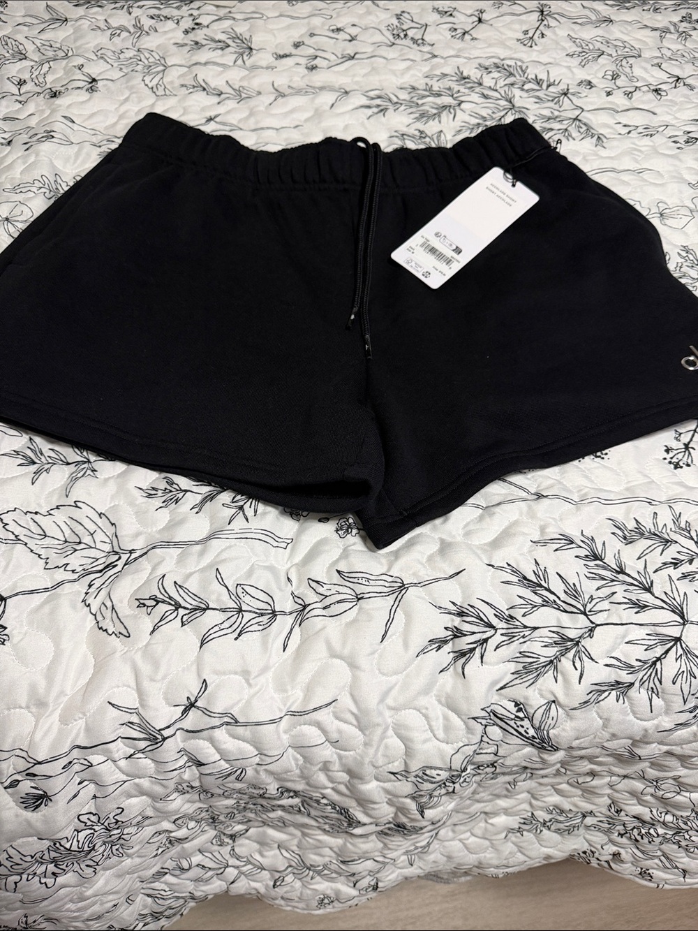 ALO Yoga Black High-Rise Athletic Zip-Front Shorts